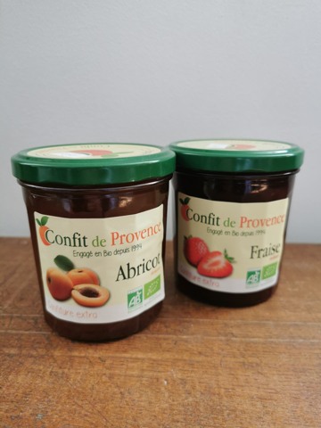 Confitures, fraise et abricot de Confit de Provence