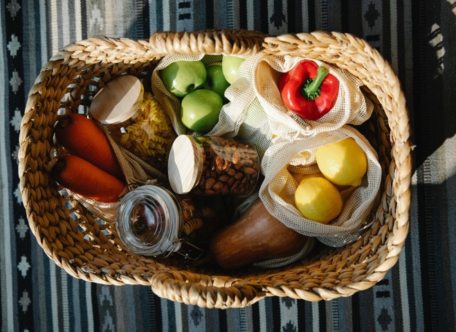 Panier de légumes et de vrac 